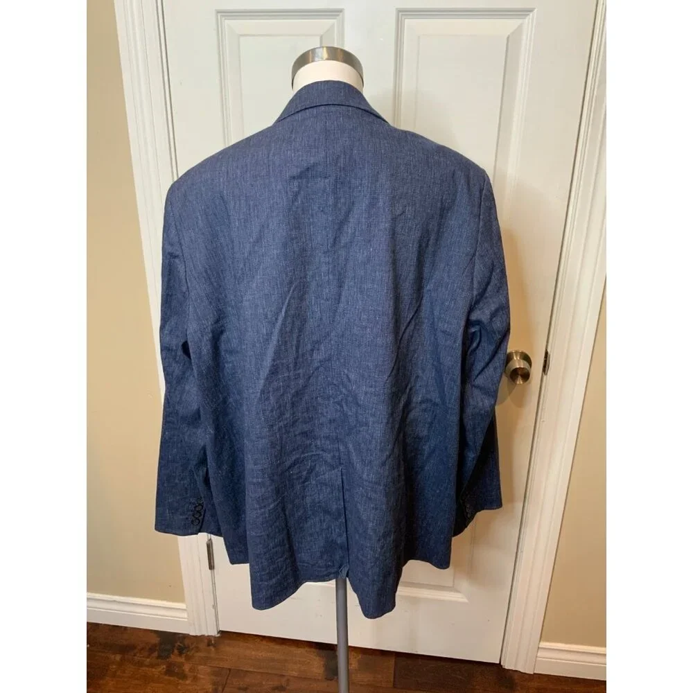Michael Kors Dark Blue Linen Blazer, Size 24